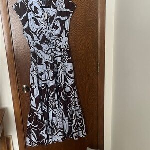 Cynthia Rowley Brown  and  Powder blue Patterned Maxi Dress